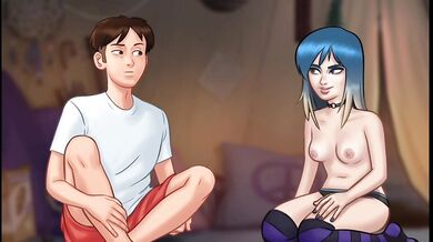 Eve’s hot summer gaming scenes big boobs big dick hand job