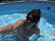 Pool Party Topless with Roxy Summers Summer 2020 Covid Couple