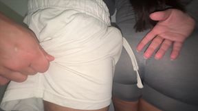Big-ass Woman Touches a Stranger's Cock