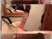 Big Dick riding huge dildos and busting huge loads (Compilation)
