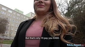 Public agent Russian shaven pussy&#x270C; cash fucked