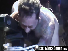 MuscleJockBound.com - Franco Dax jolts with anguish through his hottie body