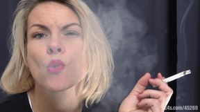 Andrea the Smoking Goddess: Voluptuous MILF Blows Thick Smoke Directly at You (4K resolution)
