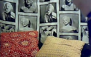 Blonde cutie in stockings via web