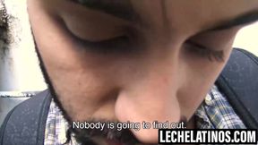 Bearded Antonio's face showered with my sticky cum