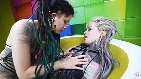 Tattooed Girls Gape Their Asses in Wild Threesome