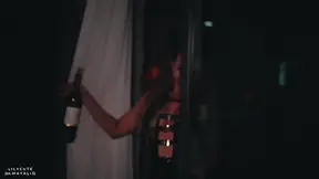 Roommate's surprise midnight visit leads to a ball-draining session