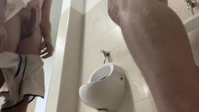 amateur twink boy and older guy caught having fun in the pool s public toilets - full version