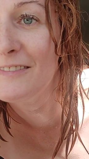 sexy lady lifted her skirt and there are no panties. hairy pubis. large labia. playing with a pussy. hot MILF takes a&hellip;   Clip 3