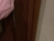 Czech twink trying to get caught jerking off in public toilet