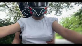 I Picked up My Favorite Client From Didi Without a Bra and Touched My Big Tits Again