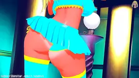 Horny Hentai Gal Shakes It Off in Hat for Steamy Strip Show