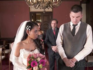 BRIDE4K. Slutty newlyweds can't resist and get intimate right after wedding