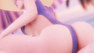 【MMD R-teenie SEX DANCE】TASTY BUTT ON THE BEACH SWEET SEX 激しいセックス [MMD]