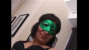 Horny Amateur MILF in Mask Shoves Her Whole Hand in Her Pussy