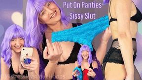 Put On Panties Sissy Slut - Try on panties Mistress bought you - Feminization and Sissification Humiliation Femdom POV with Mistress Mystique - MP4