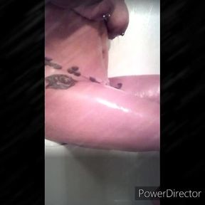 Slippery soapy solo sex
