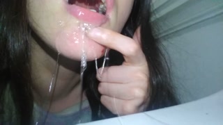 Full Vids @ ManyVids Nasty 420 Spit Fetish Slut Spitting Bathroom Sink Sitting On Toilet Mouthful