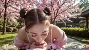 a cute japanese girl gently sucks my thick, huge cock, takes it deep down her throat, and swallows my cum[ai]