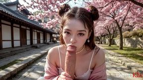 a cute japanese girl gently sucks my thick, huge cock, takes it deep down her throat, and swallows my cum[ai]