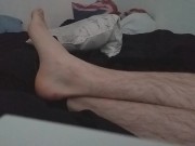 Relaxing with my ankle socks and bare feet