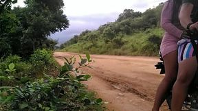 Motorcycle thief steals my belongings, then rough rides my pretty pussy in horny outdoor lesbia