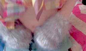 Twink femboy cums all over his navel belly raw solo nasty