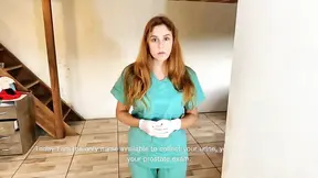 Hot Latina nurse Julia rims and swallows cum, pee too