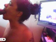 PARTY WIFE BLOWJOB ON WEBCAM BIG DICK EBONY