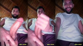 intense masturbation with spit before bed. stroke my big uncut latino cock until i shoot a big cum load that flies all across the room ? wanna catch that warm milk with your mouth next?