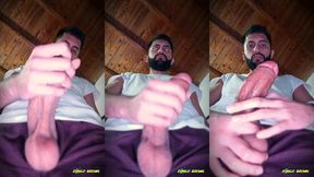 intense masturbation with spit before bed. stroke my big uncut latino cock until i shoot a big cum load that flies all across the room ? wanna catch that warm milk with your mouth next?