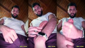 intense masturbation with spit before bed. stroke my big uncut latino cock until i shoot a big cum load that flies all across the room ? wanna catch that warm milk with your mouth next?