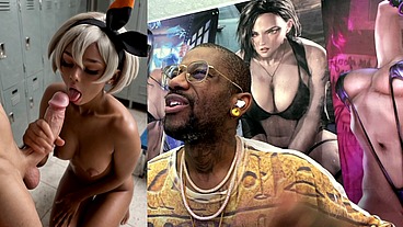 Ebony Pokemon Trainer Jerking Off A Cock Until Her Face Gets Cum Covered, AI Generated
