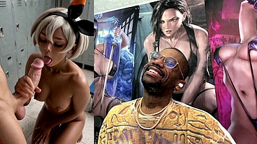 Ebony Pokemon Trainer Jerking Off A Cock Until Her Face Gets Cum Covered, AI Generated