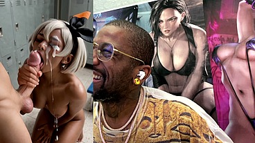Ebony Pokemon Trainer Jerking Off A Cock Until Her Face Gets Cum Covered, AI Generated