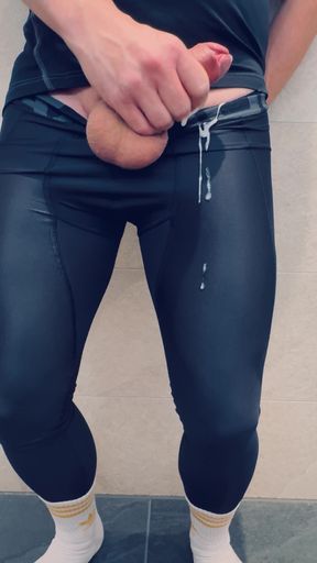 Big load of cum on my running pants after training