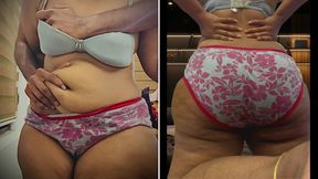 The curvy milf body and ass is showcased to her bull on vc.Big ass horny hotwife teases husbands small dick and in the climax sh