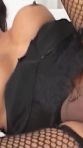 Latin Shemale in Stockings Gets Anal Fucked with a Condom