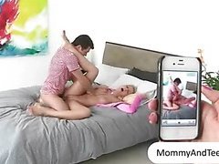 Stepmom busted hot teen couple pounding