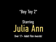Femdom Julia Ann Makes Boy Toy Eat His Jizz After Handjob!