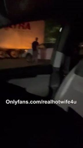Hotwife fucks &nbsp;bull in the car while husband drives