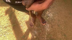Desperately Pissing on Feet in Public