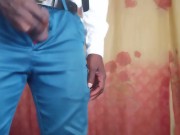 Black Student On Uniform Cums hard on his Palm