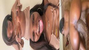 sexy slim ebony participates in creampie queef beefy bbc booty action!