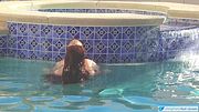 Redhead MILF Fucked in Outdoor Pool