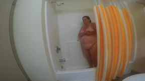 Sexy BBW Hotel Morning Shower