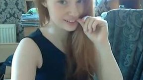 Amateur cute light haired girlie tickled her own sweet juicy pussy
