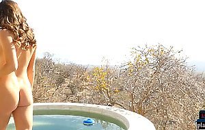 Perfect body MILF Gia Ramey Gay hot outdoor striptease