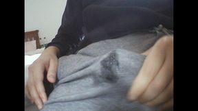 Cumming Through My Tracksuit. Precum Load