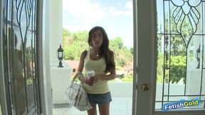 Gorgeous busty brunette intense fucked by the photographer at casting to get some work